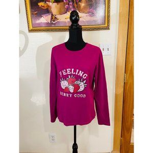 Kim Rogers Magenta Custom Feeling Berry Good Graphic Longsleeve Size Medium